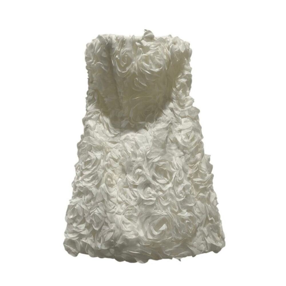 Oh Polly White Rosette Strapless Mini Dress Bridal Coquette NWT US 4 - Picture 10 of 16
